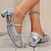 Mode Hohe Qualität Mode Weben Damen Pumps Schuhe Mikrofaser Mary Jane Frau Ballett Party Ballerinas Sandalen