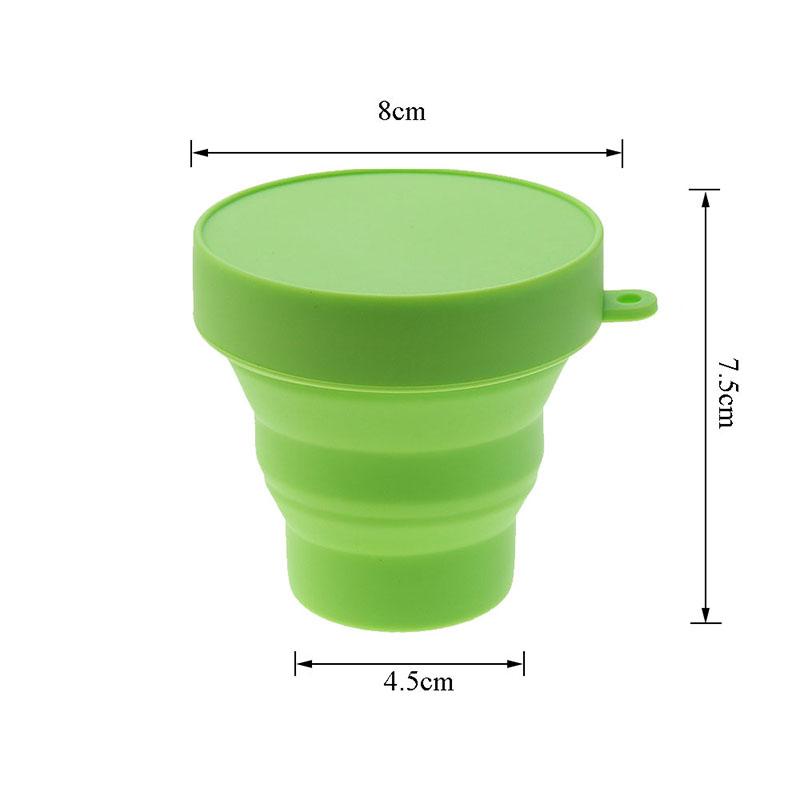 Folding Cup150ml Food Grade Silicone Water Cup With Retractable Cleaning And Storage For Outdoor Travel Portable Retractable Cup
