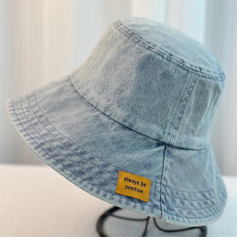 Trendy dámský kovbojský klobouk s praným povrchem | Sluneční clona a opalovací krém, korejská edice | Všestranný sluneční klobouk zakrývající obličej, malý rybářský klobouk