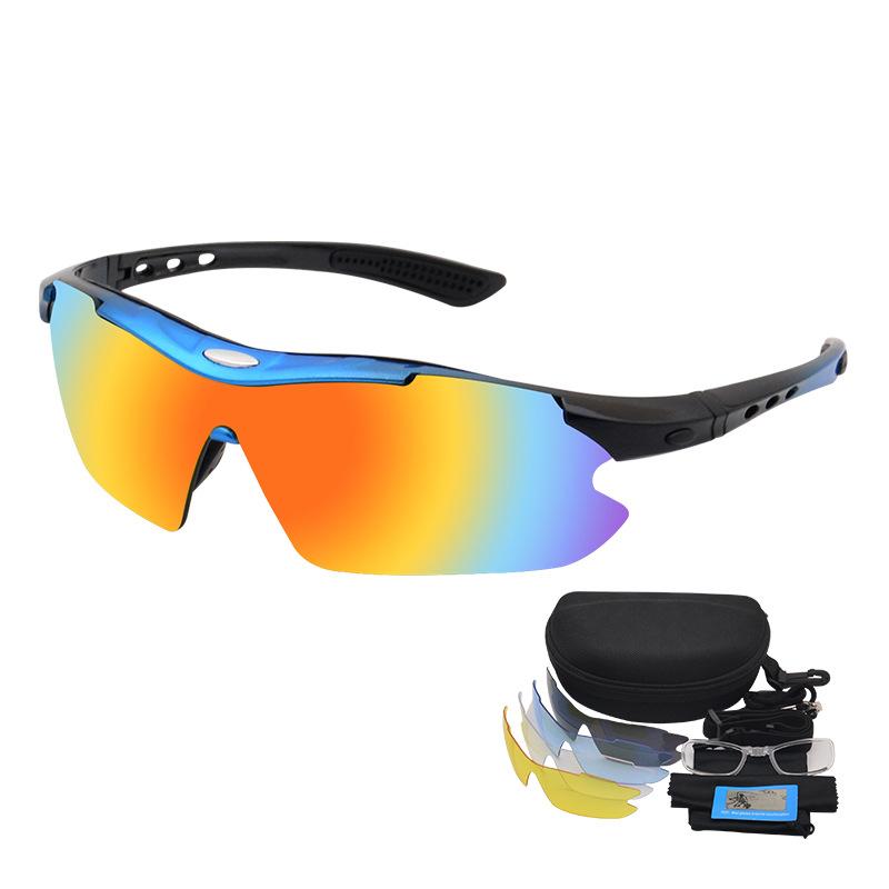 Polarized Sports Sunglasses , 5 Pairs of Interchangeable Lenses and a Carrying Case