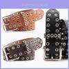Women Hollowed Metal Leather Belt With Alloy Buckle For Casual Wear And Street Style