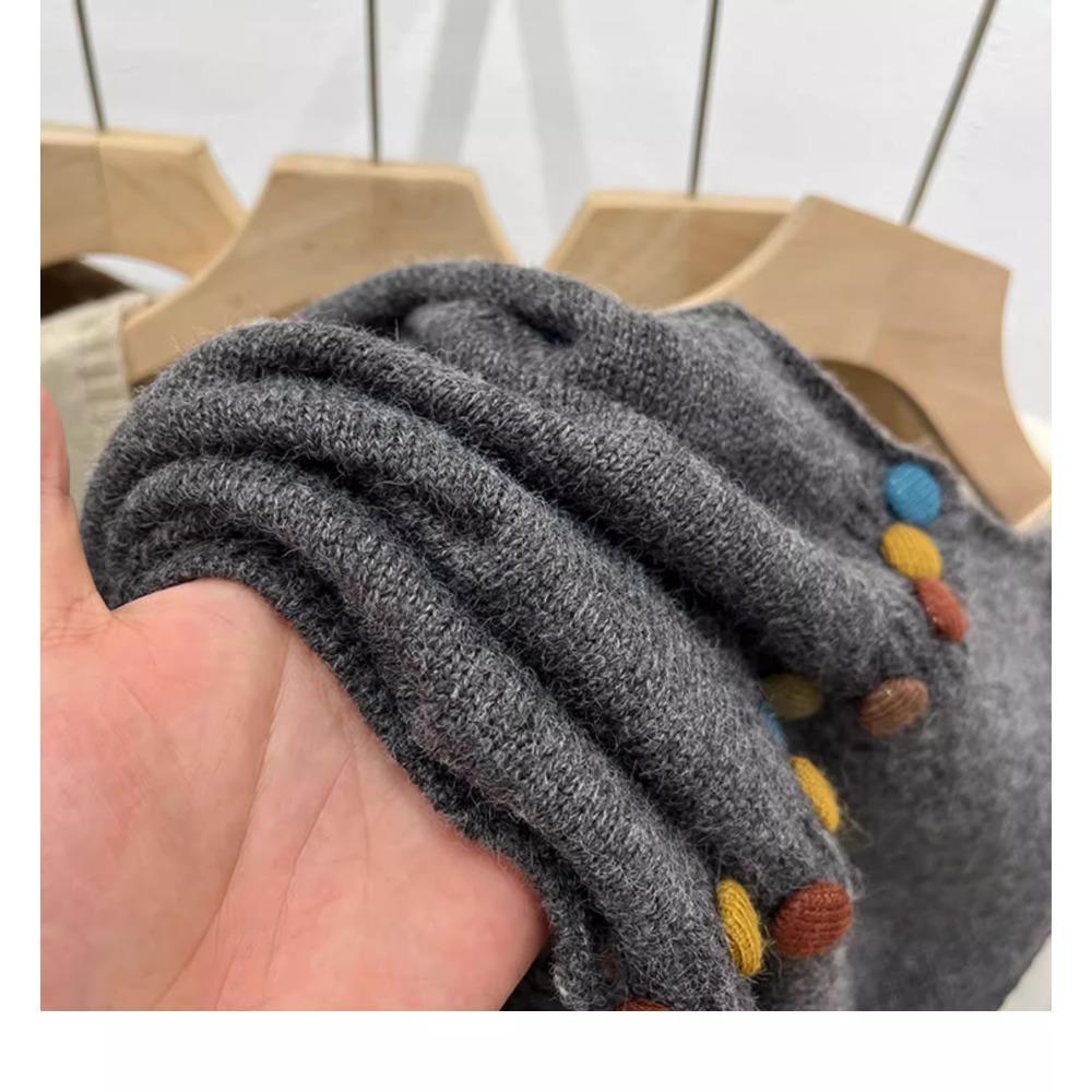 DIMANAF 2025 Autumn Women Sleeveless Vest Sweaters Knitting Colorful Buttons Oversize Casual Style Loose Sweater
