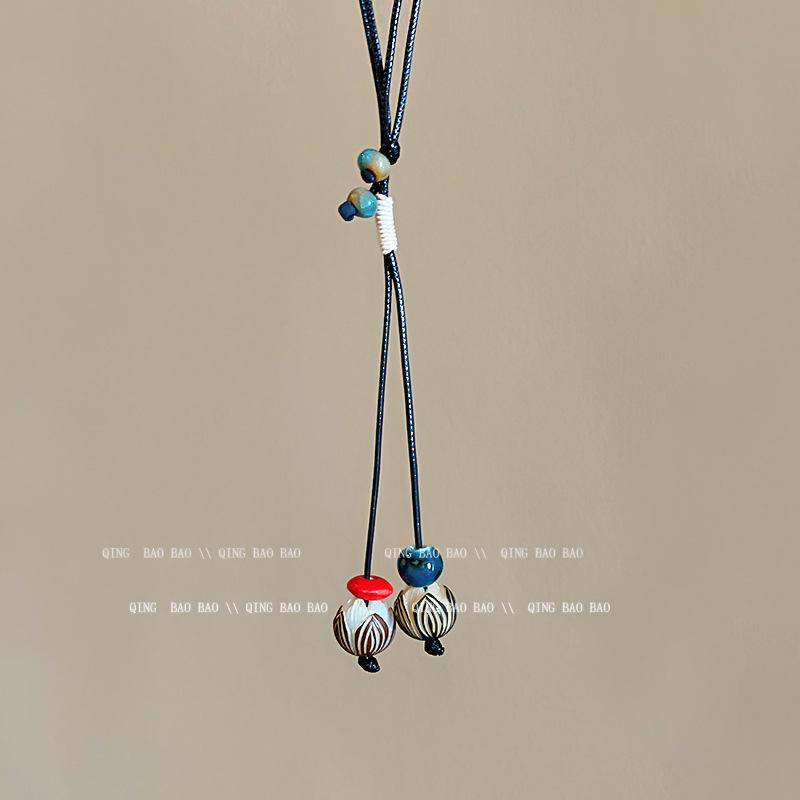 Zen Retro Chinesische Keramik Halskette - Handgewebtes Nischendesign für Frauen