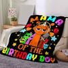 1pc Birthday Cartoon Character Print Blanket, Home Decor, Couch Throw .B061