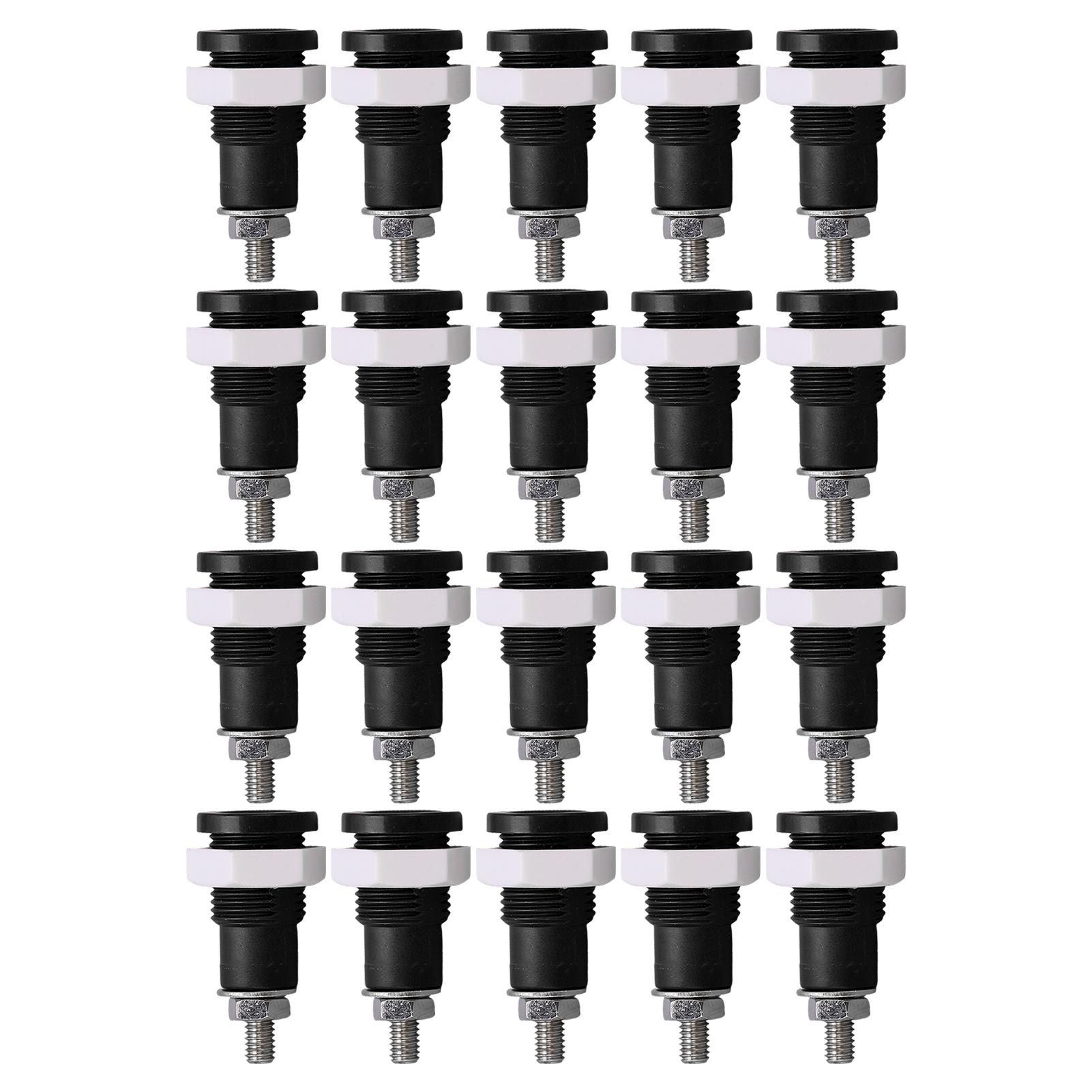 

20Pcs Banana Socket 4mm Good Transmission Extensive Use Excellent Manufacture Electrical Connection чорний