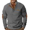 American Style Stand Collar Pullover Sweatshirt Men Casual Outdoor Knit Top 2025
