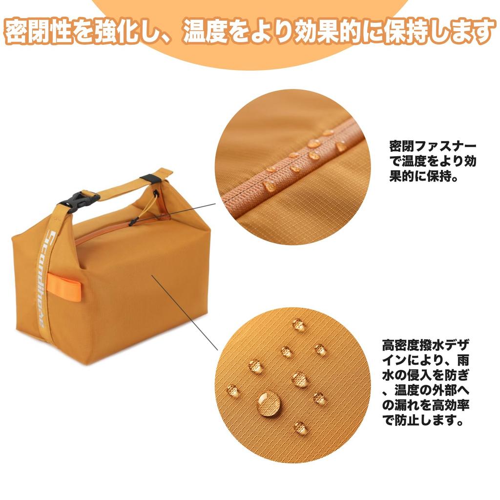 Glowave Lunch Bag, Stylish, Insulated, Water-Repellent, Large Capacity, Perfect for Kids, Businessmen, and Students