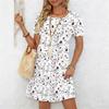 Women's Fashion Graceful Beautiful A Bud Just Ready To Burst Summer Spring Short Sleeve O-Neck Casual Dresses