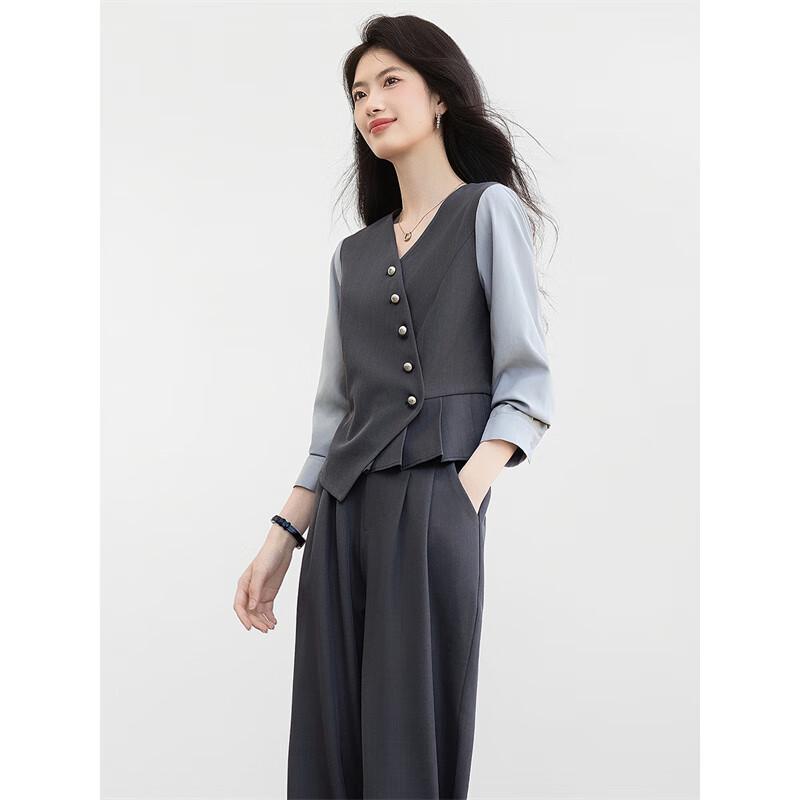 Ensemble élégant pour femme : Gilet et Pantalon Large