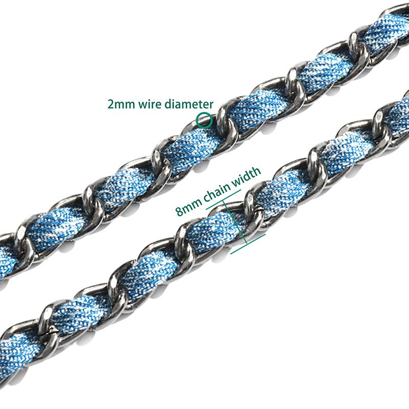 25/120Cm Verstellbare Metalltaschenkette Für Geflochtenen Denim Schulter Crossbody Handtaschenriemen DIY Handgefertigt Abnehmbare Riemen