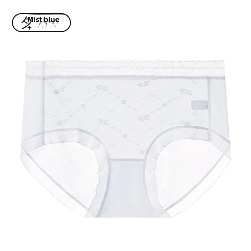 Plus Size Women's Summer Ice Screen Print 10A Class Antibacterial Crotch High Elastic Antibacterial High Waist Briefs