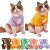 Solid Color Hairless Cat Clothes Winter Coat Bear Design Cat Hoodie Sweater Jumpsuit Design Pullover Style Dog Clothing