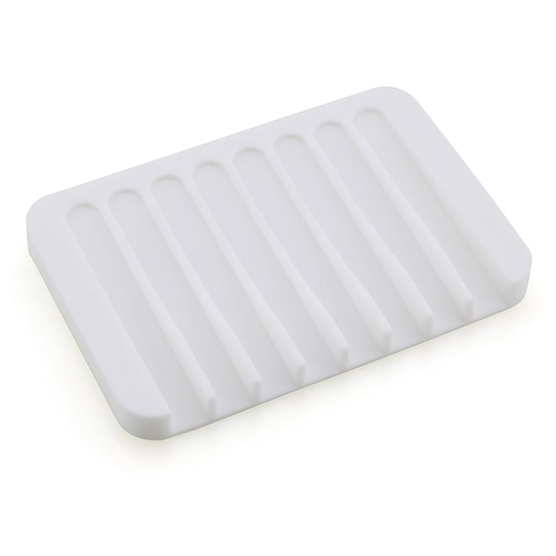 1PC Bathroom Silicone Flexible Soap Dishes Storage Holder Soapbox Plate Tray Drain Bath Tools