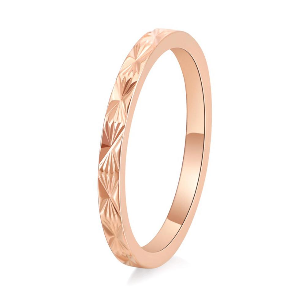 18K Vergoldeter Titanstahl Damen Pinky Ringe Koreanischer Minimalistischer Stern Kreuz Gravierter Schmuck Anlaufbeständiger Stapelbarer Ring