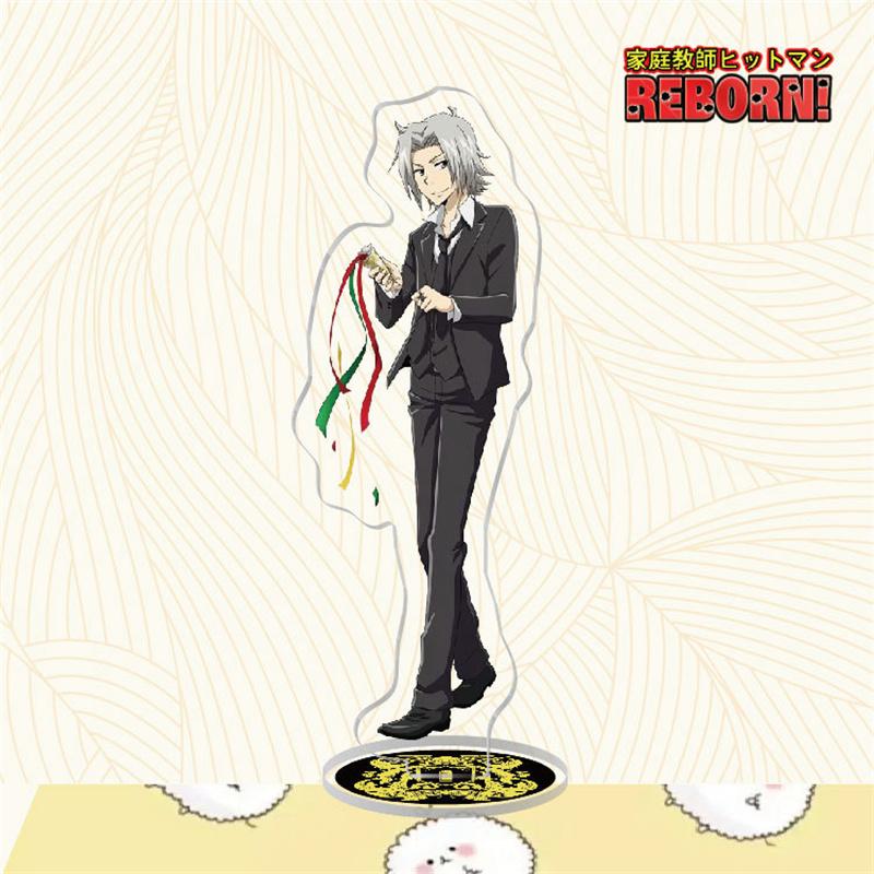 Anime Hitman Reborn Cosplay Akrilik Standı Modeli Plaka Gokudera Hayato Sawada Tsunayoshi Hibari Kyoya Ayakta Burcu Anahtarlık