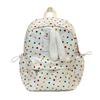 Schoolbag Backpack Female Cute Soft Sister Polka Dot Rabbit Schoolbag New Middle and High School Students College Students Leisure Travel Backpack