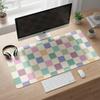 Gaming Mouse Pad Large Desk Mat Antislip Base Stitched Edges Pastel Checkerboard Print Keyboard Pad for Gamer Home Office