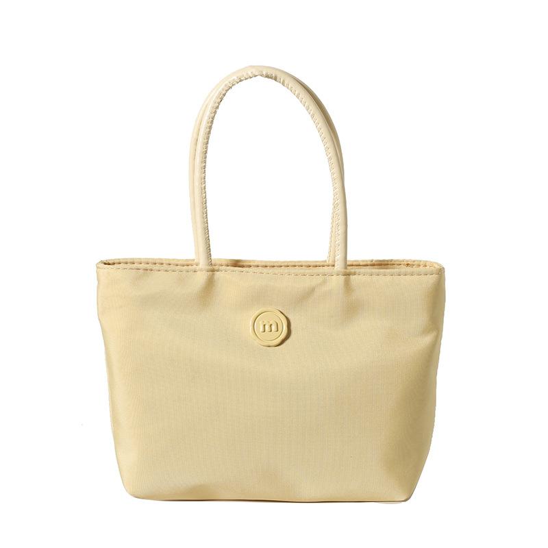 Plain Color Nylon Bucket Bag for Women, Minimalist Single Shoulder Handbag, Lightweight Casual Tote, Simple Daily Crossbody Purse