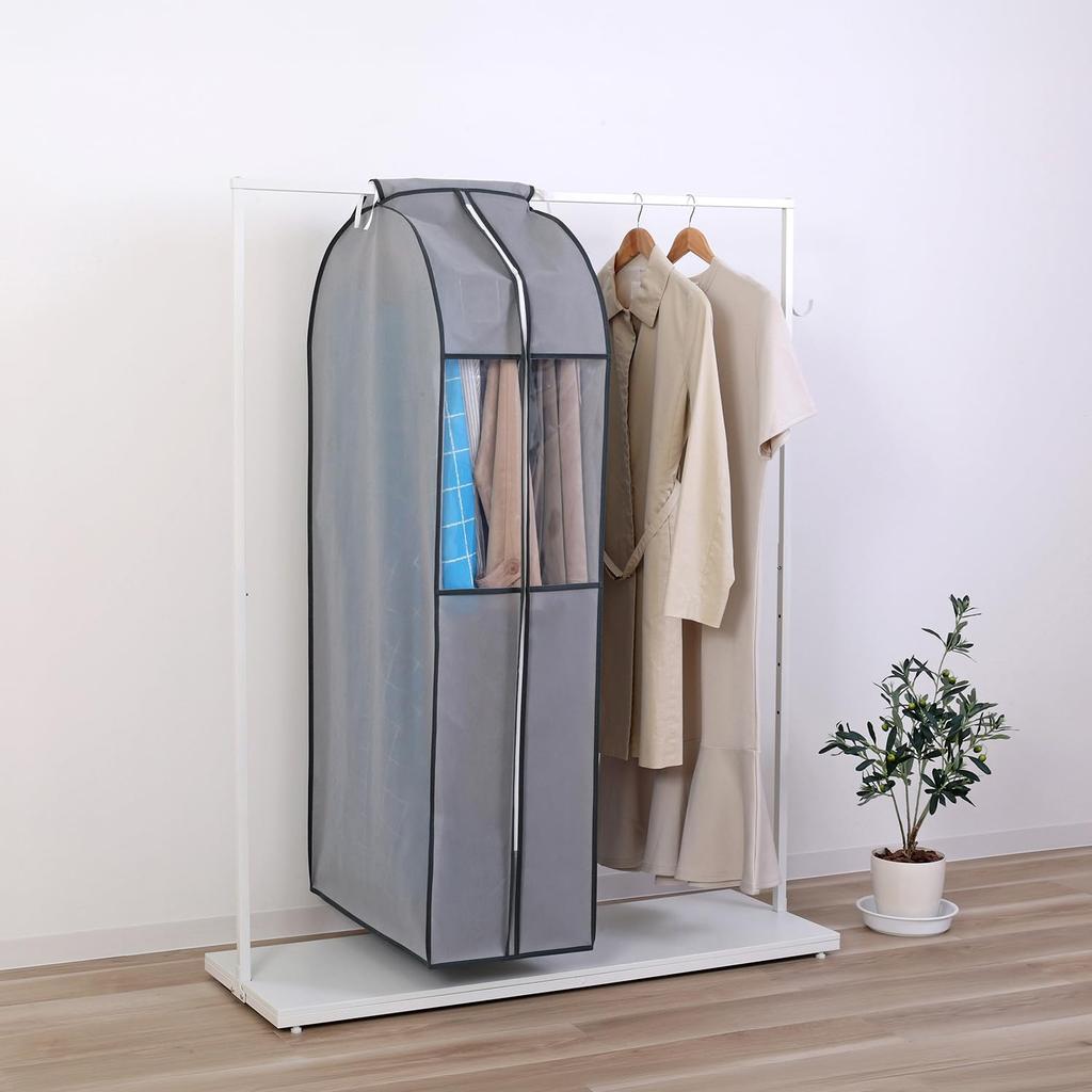 Astro Garment Long for Long and Other Clothing Fabric Garment Suit Closet Hanging Transparent Moth Repellent Closed for Bulk Covers, Gray, Gusseted,