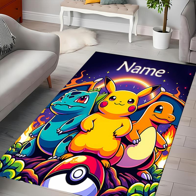 Custom personalization Pokémon Pikachu Area Rug - Perfect For Kitchen, Bathroom,Laundry Room Decor Large Size Available,Gift All Seasons