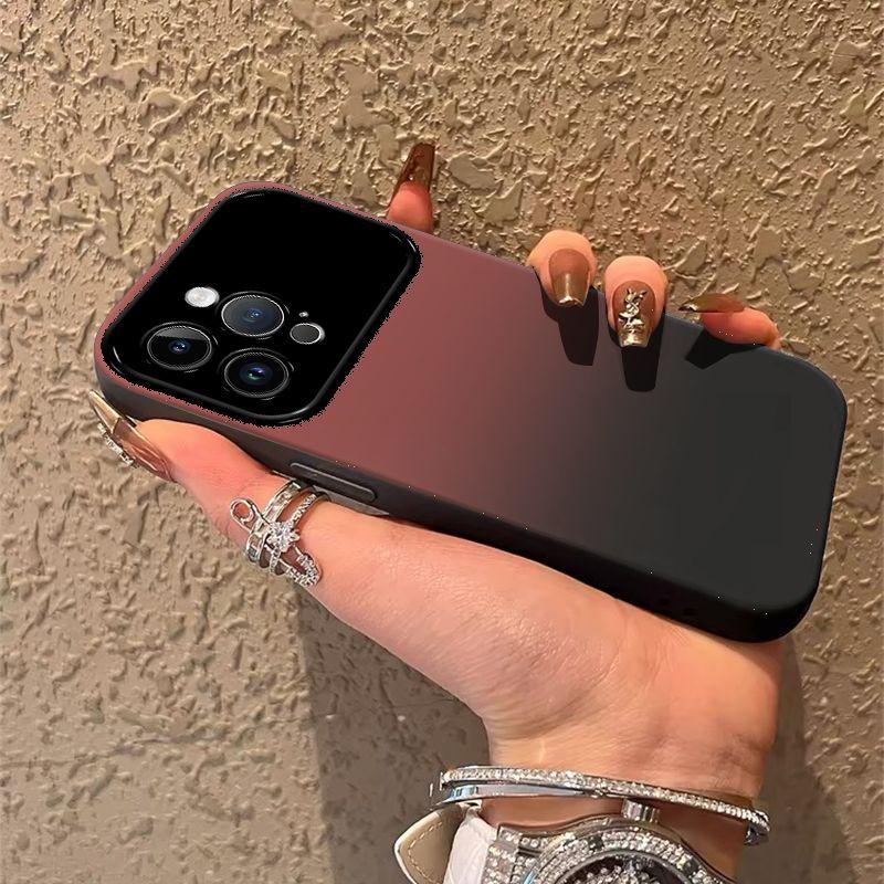 Mi 14 Mobile Phone Case 14pro Personality Red and Black Gradual Change Contrast Color 14Ultra Large Window Anti-drop Silicone Protective Case