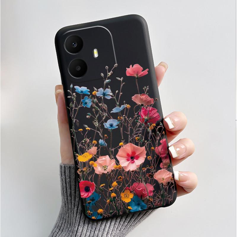 For TCL K70 4G 5G Case Luxury Fashion Butterfly Flower Black Soft Silicone Bumper Cover for TCL K70 Power T522A T522E Phone Case