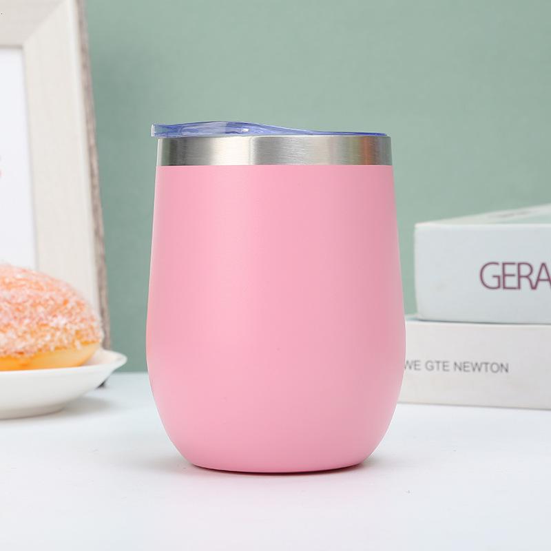 U-shaped 12oz Christmas Insulated Eggshell Wine Cup, Red