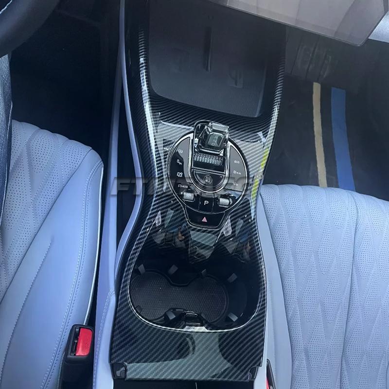 For BYD Seal EV 2022-2023 ABS Carbon Fiber Center Console Gear Armrest Box Panel Cover Trim Decoration Stickers Accessories