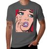 Red Crying Comic Girl TShirt Casual Holiday Short Sleeve Tee