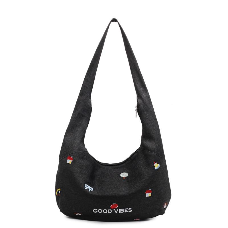 New Casual Crossbody Denim Canvas Bag Women's Large-capacity Shoulder Tote Bag Large Capacity Canvas Tote Bag