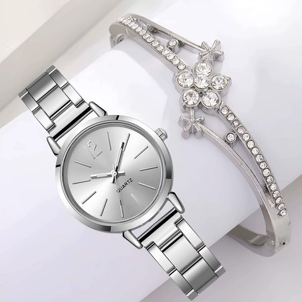 Mom's Birthday Gift Box Trendy Fashion Girls Watch Bracelet Set Ins Waterproof Non-Fading Jewelry
