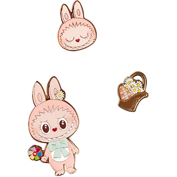 New POP MART LABUBU MOKOKO Sweetheart Collection, Let's Go Flower Picking Combination Badge Trend Based Products PPMT-2309-0035