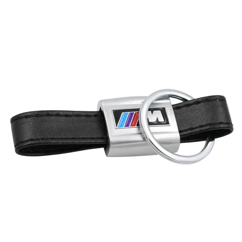 WKS5 Leather metal Car keychain key chain Car key ring For bmw M Sticker X1 X3 X4 X5 X6 X7 e46 e90 f20 e60 e39 f10 Car accessories