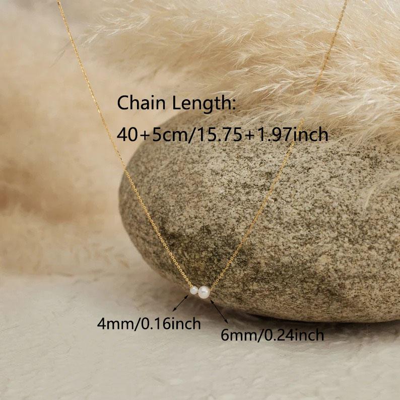 1pc Artificial Pearl Necklace White Small Tiny Artificial Pearl Choker Necklace for Women Girls Simple Thin Chain Necklaces