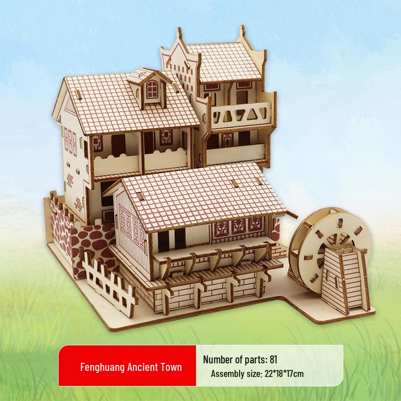 3D Wooden Ferris Wheel Puzzle - Educational DIY Gift for Kids