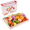 CARLORBO Wooden Pretend Play Fresh Vegetables Magnetic Food Set for Girls and Wooden Play Toy Toy, & Fruits, Boys, Easy-to-Cut