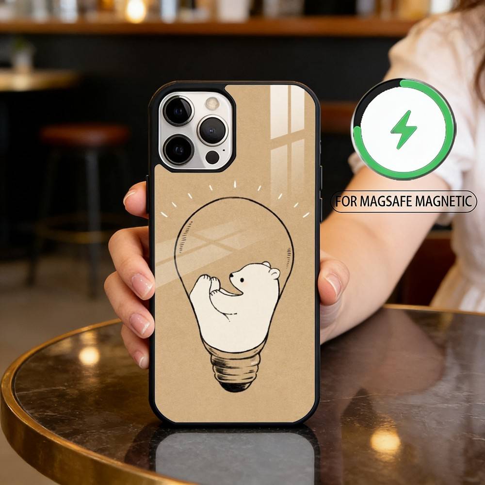 A-Animal P-Polar B-Bear Phone Case For iPhone17,16,15,14,13,12,11 Plus,Pro Max Magnetic For Magsafe Wireless Charging