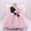 Vestido de Navidad para niñas de 0 a 24 meses, disfraz elegante para niños, vestidos de fiesta de princesa, vestido de encaje de media manga para boda y graduación