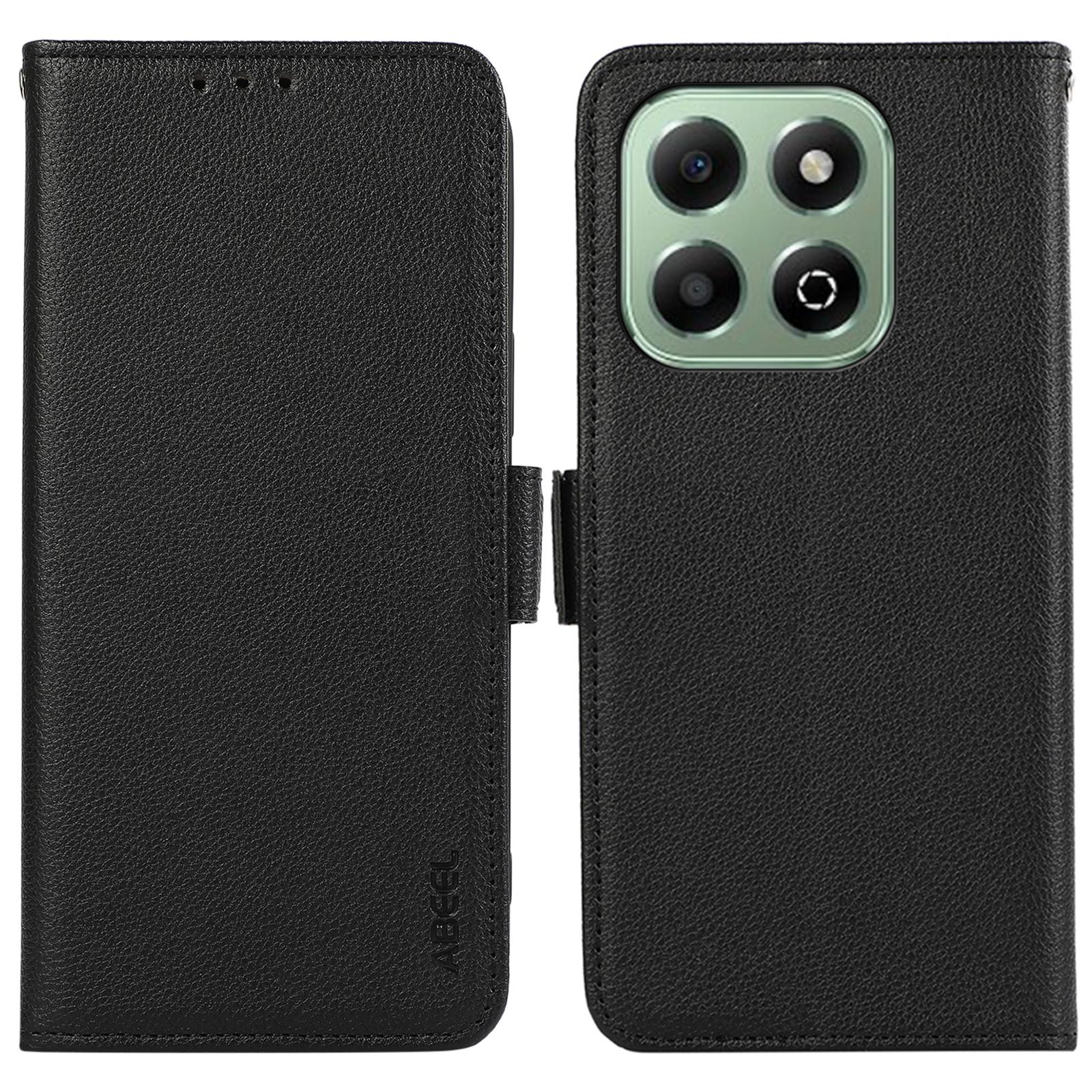 ABEEL For Honor X6b 4G Case Litchi Texture Leather RFID Blocking Phone Cover A