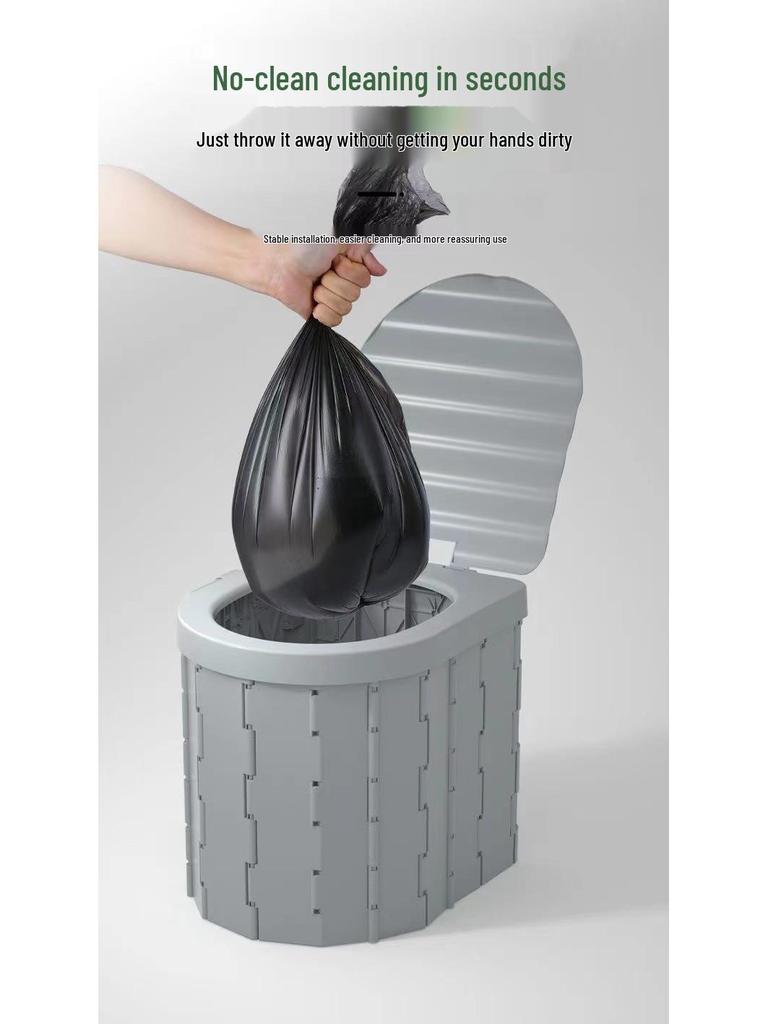 Sanitário Portátil Dobrável à Prova de Odor para Viagem para Adultos e Crianças