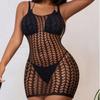 The New European and American Sexy Perspective Hollowed-out Skin Tight Hip Skirt Seduces DYS-0573