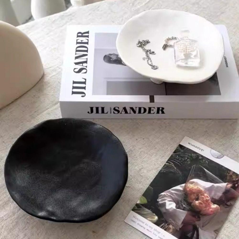 Creative Jewelry Storage Tray Ceramic Storage Plate Desktop Ornament Jewelry Display Rack  Dessert
