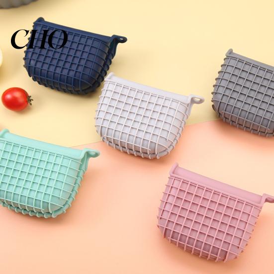 Heavy Ceramic Bowls 2Pcs Silicone Oven Mitts Heat Resistant Thick Grid Pattern Non-Slip Gloves for Microwave Baking Kitchen Accessory Utensil