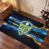 Leeds United Custom Crystal Velvet Rug, Personalized Name Text Print, Football Logo Soft Non‑Slip Floor Mat Home Decor Gift