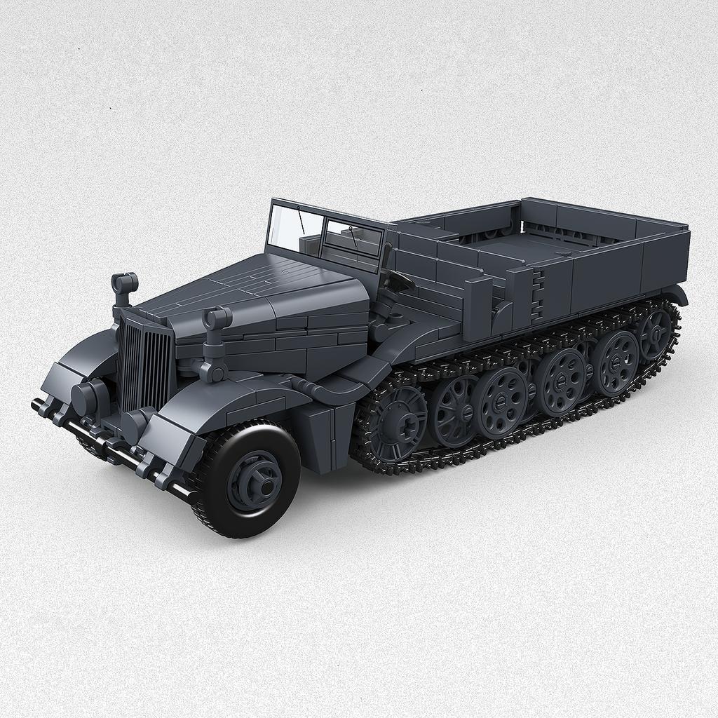 World War 2 WW2 Army Military Soldiers S-51 Self-Propelled Artillery Heavy Tank Model Building Blocks Bricks Toys For Children