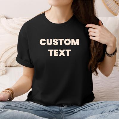 Personalized Cotton T-Shirt - Custom Text or Photo Printing