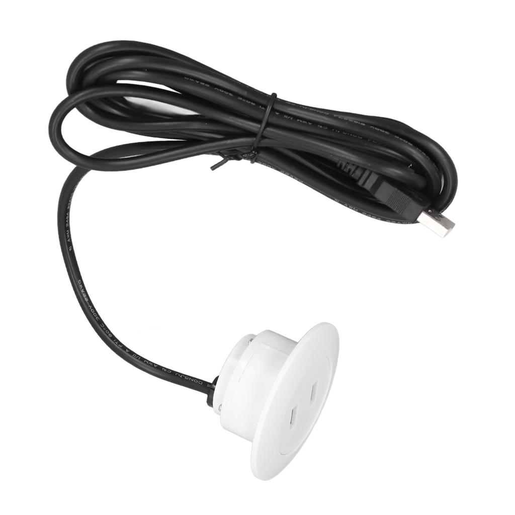 Sofa USB Charging Socket Flush Mount Installation Dual USB Charging Ports Socket for Home UseWhite