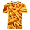 Hamburg French Fries Graphic T Shirt Men 3D Printed Funny Food T-shirt Children Summer Short Sleeve Leisure Round Neck Tee Shirt