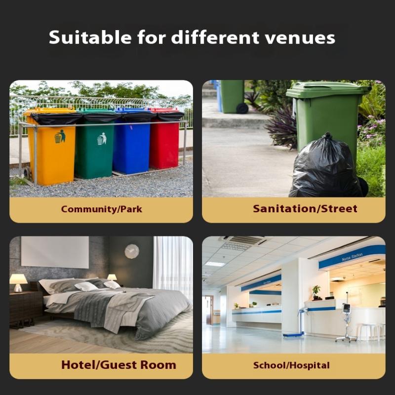 100Pcs 50X60Cm Black Outdoor Disposable Plastic Garbage Bag, Large Capacity And Thickness, Leak-Proof And Durable