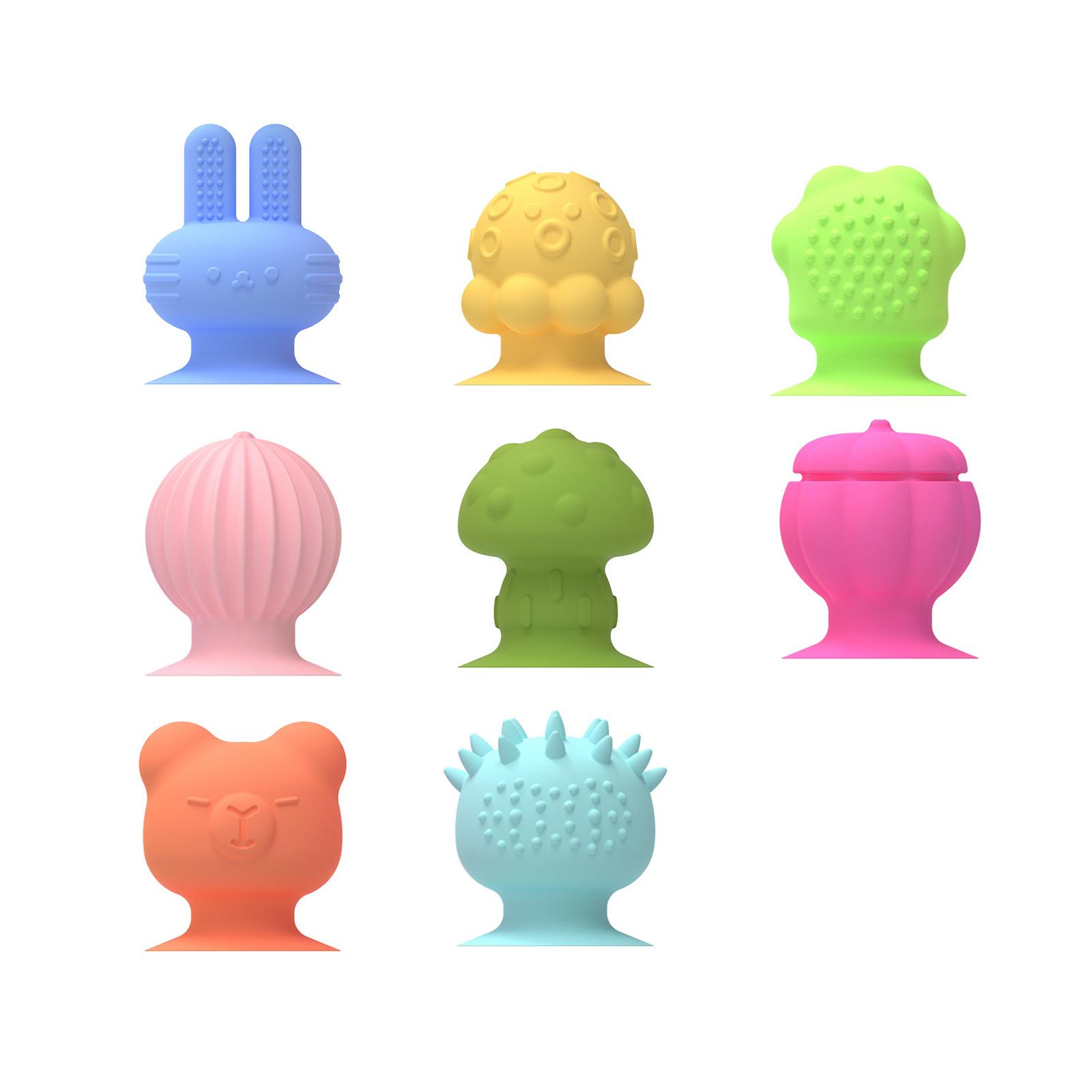

8Pcs Silicone Sensory Suction Cup Toy for Stress Relief and Relaxation with Texture Design for Kids and Adult Calming